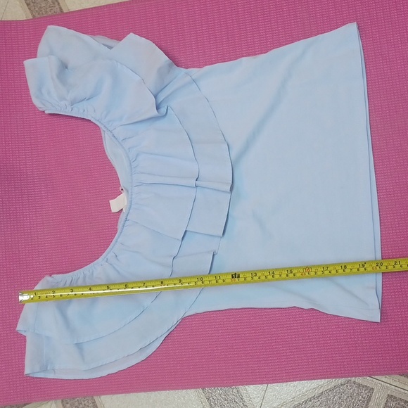 H&M Light Blue  Ruffle Top Size M - Picture 7 of 8